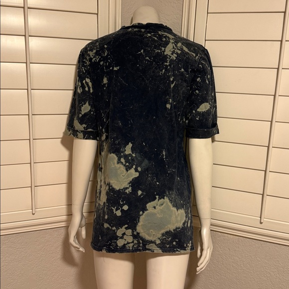 AC/DC Vintage Wash Distressed Graphic Tee Dress | Rocker Grunge Festival Style - Picture 3 of 11